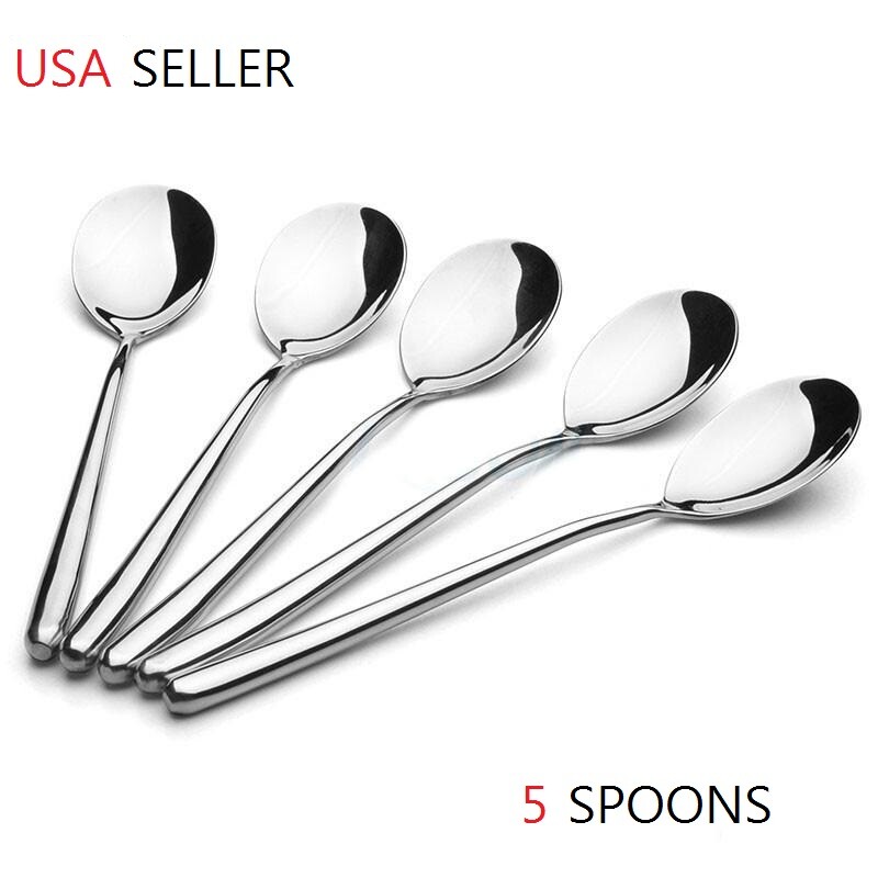 Stainless Steel Rice Soup Spoon - 5PCS Korean Style Rice Spoons Multi-Use Spoon gallery