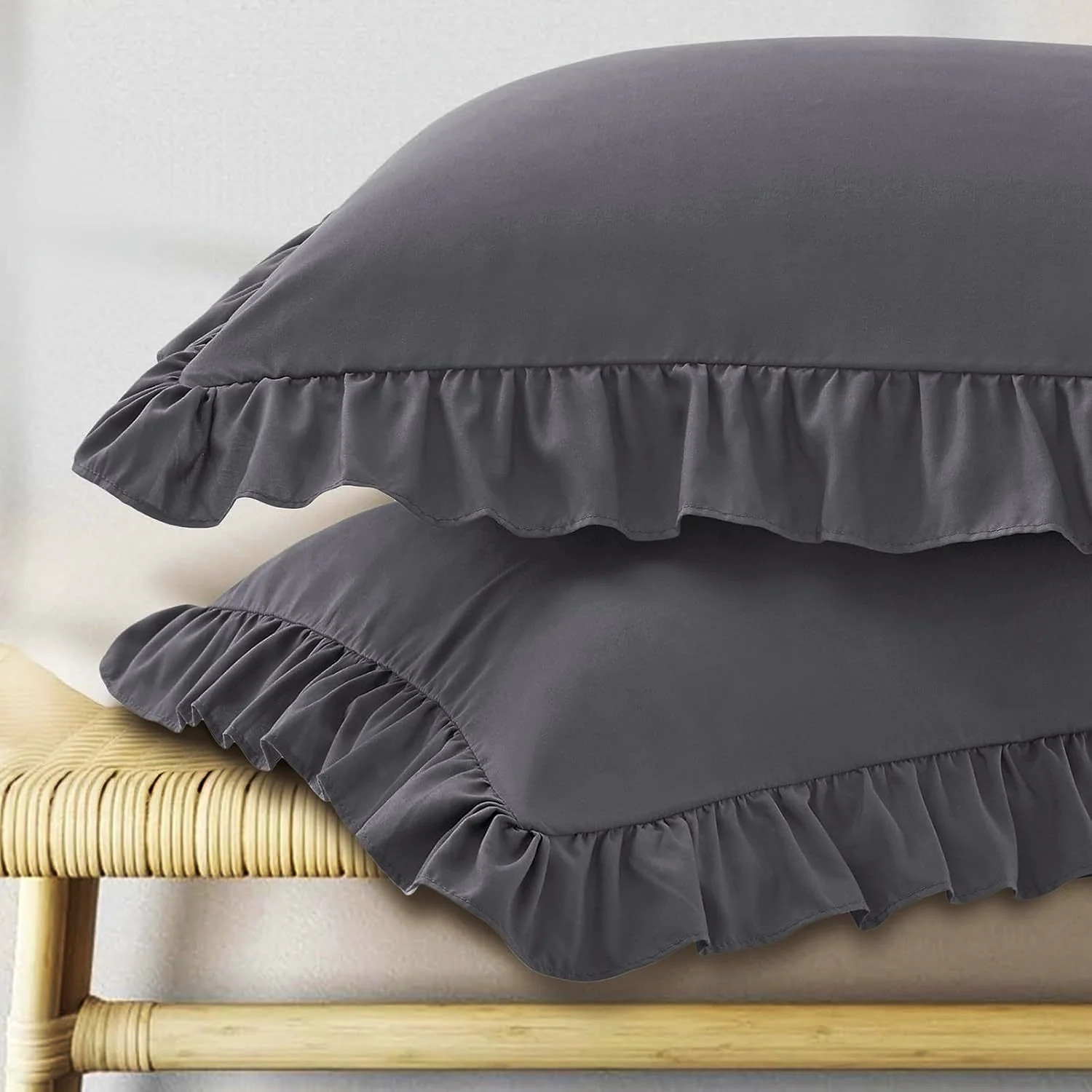 1PC Ruffled Pillow Covers with Envelope Closure, Wrinkle Resistant Pillowcases R gallery