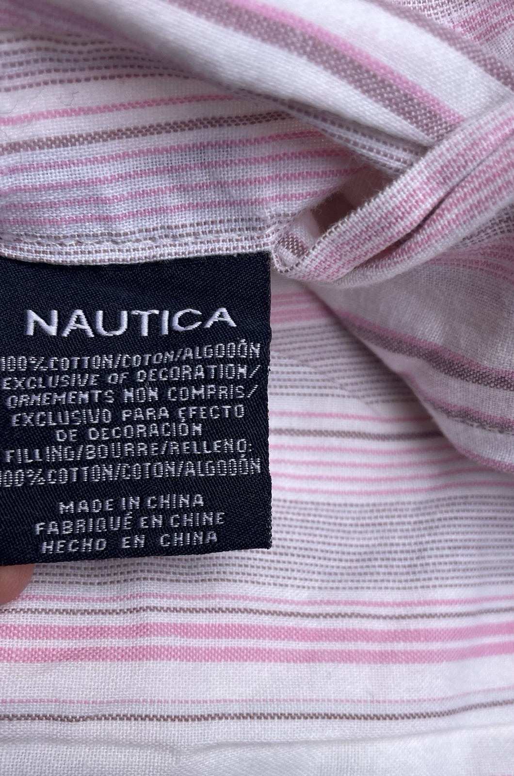 Nautica Quilted Patchwork Pillow Sham Standard Size Pink Navy Blue gallery