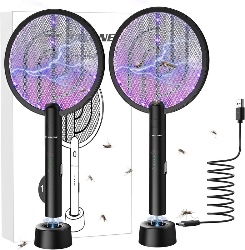 ⚡2Pack Electric Fly Swatter Bug Zapper Zap Mosquito Killer Pest Insect Racket gallery