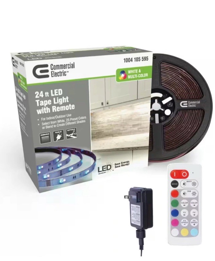 LED Tape Light 24 ft Dimmable White Multicolor (RGB+W) Indoor/Outdoor Remote