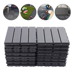 12″x12″ Interlocking Deck Tiles, 30 Pack Outdoor Patio Floor Tiles Dark Gray