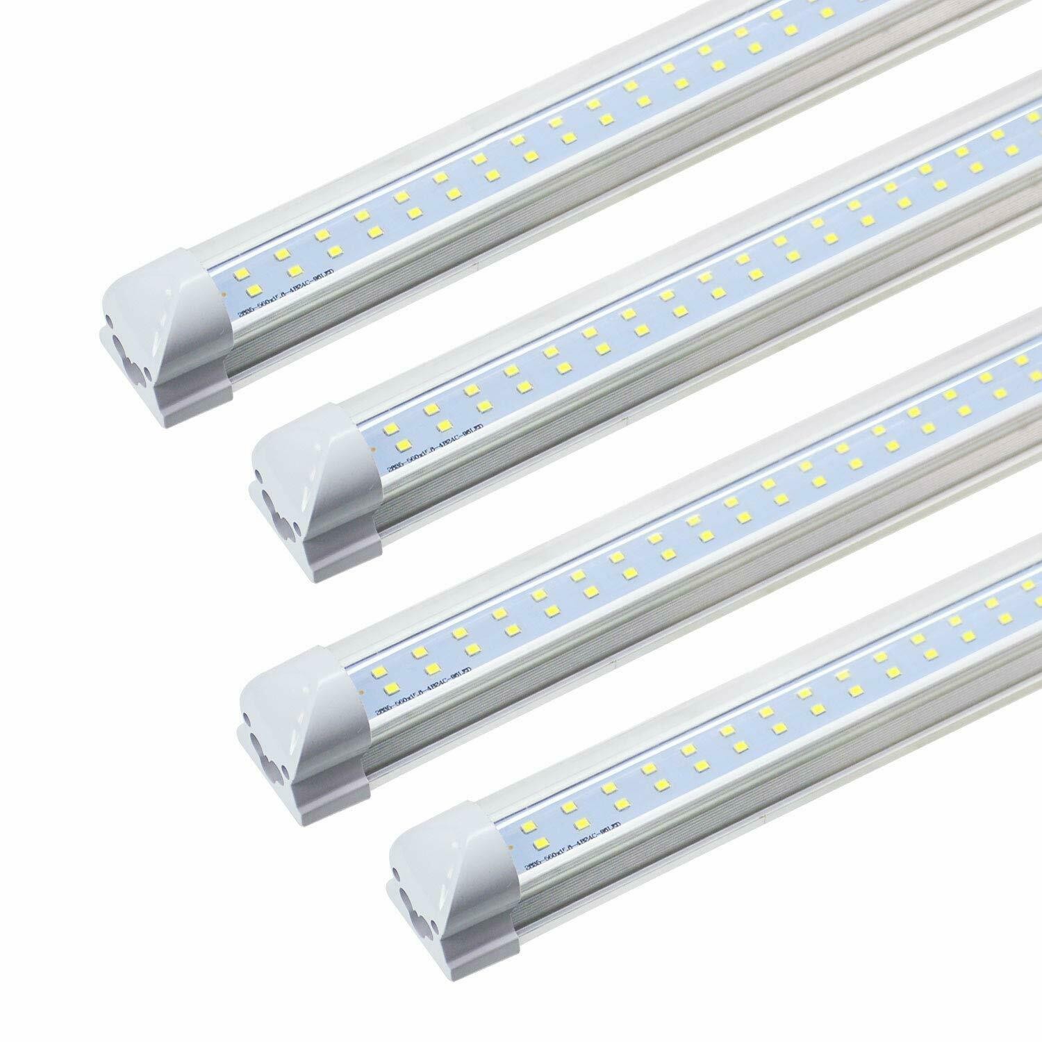 3FT LED Tube Light Fixture T8 Shop Lights 28W 3600LM Dual Rows 6000K Clear Lens gallery