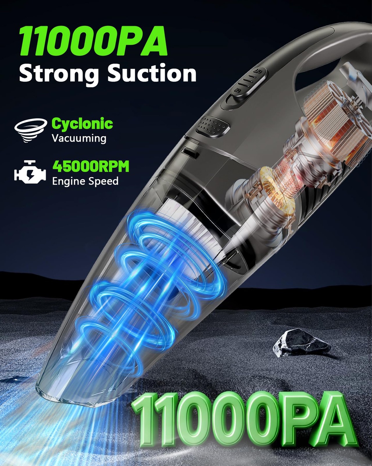 Handheld Vacuum Cordless, 11KPA Strong Suction & 25 Mins Runtime Brushless Mo... gallery