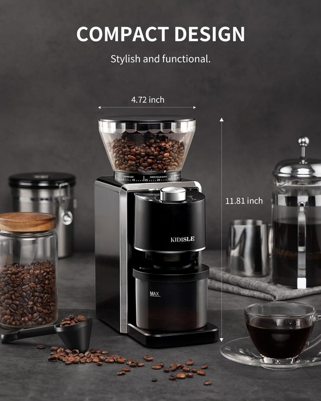Electric Coffee Grinder - 35 Settings & Anti-Static Design for Home Use gallery