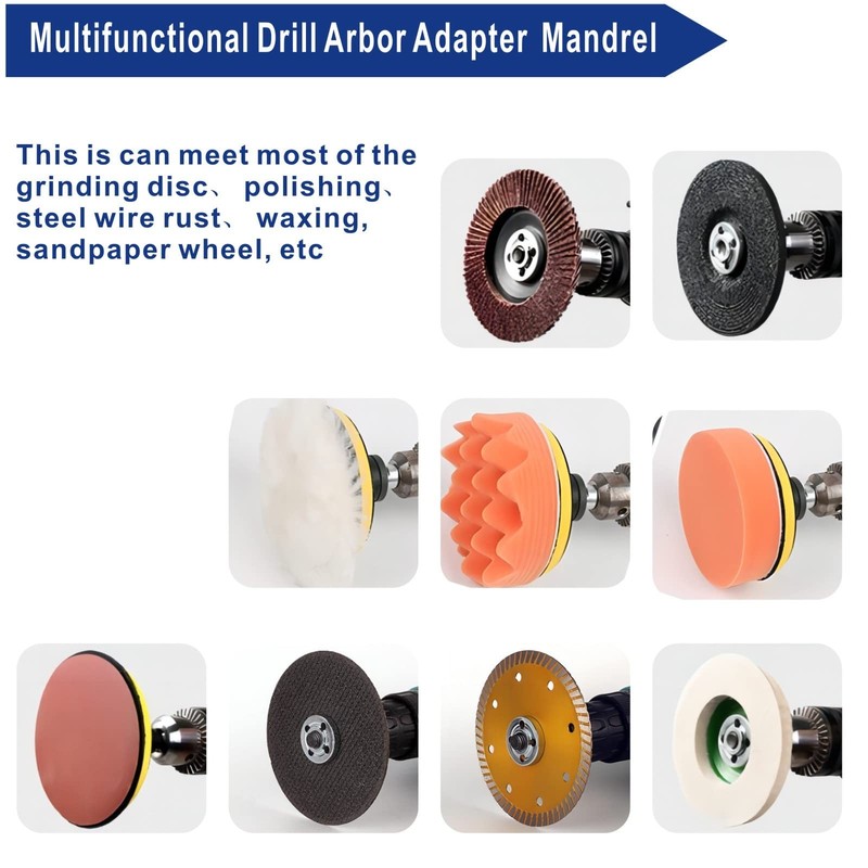 Electric Drill Grinder Wheel Disc Adapter 6mm & 10mm 10mm & 10mm Adjustable R... gallery