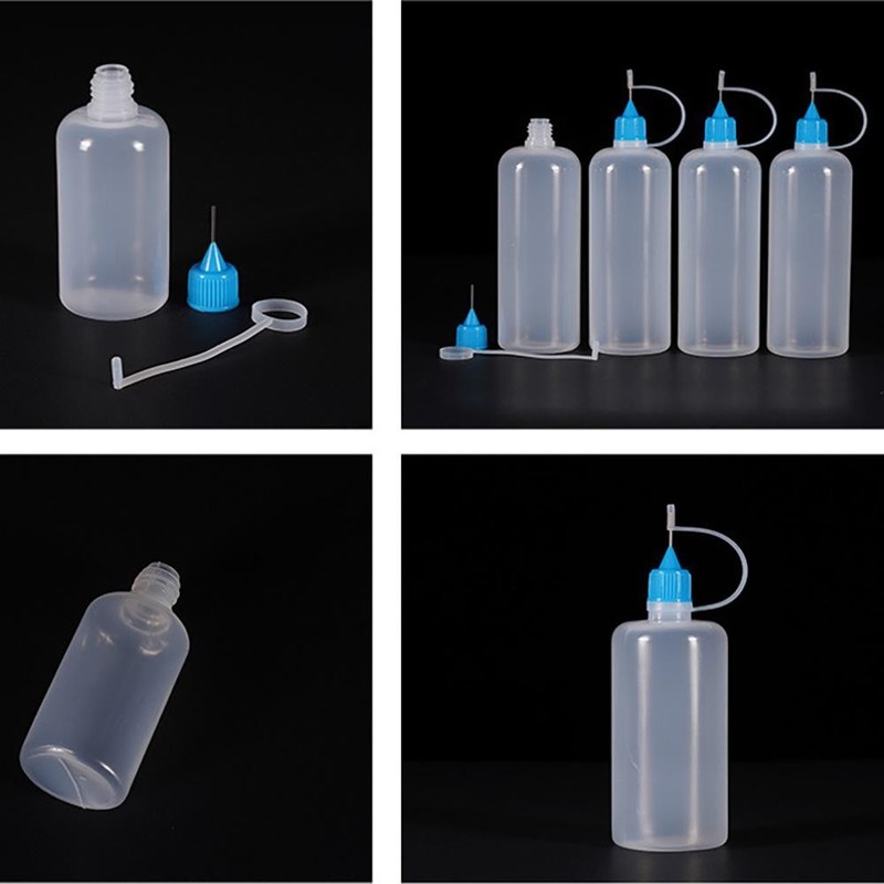 5ml 10ml 20ml 30ml 100ml 120ml PE Squeeze Bottles Refillable Needle Tip Oil gallery