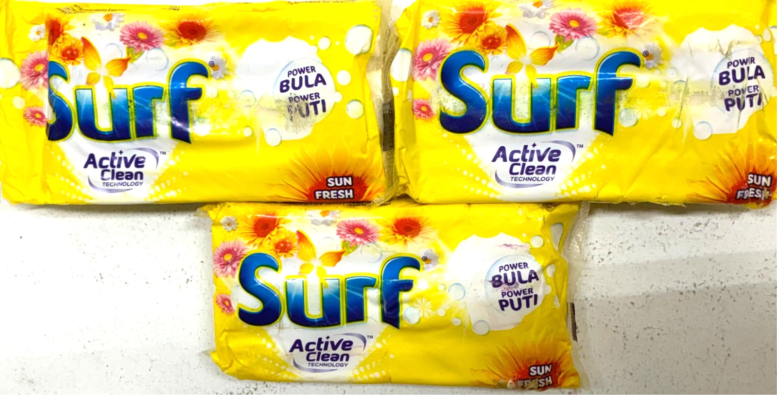 Surf Active Clean Laundry Detergent Bar Soap Sun Fresh 120g Lot of 3 New Sealed gallery