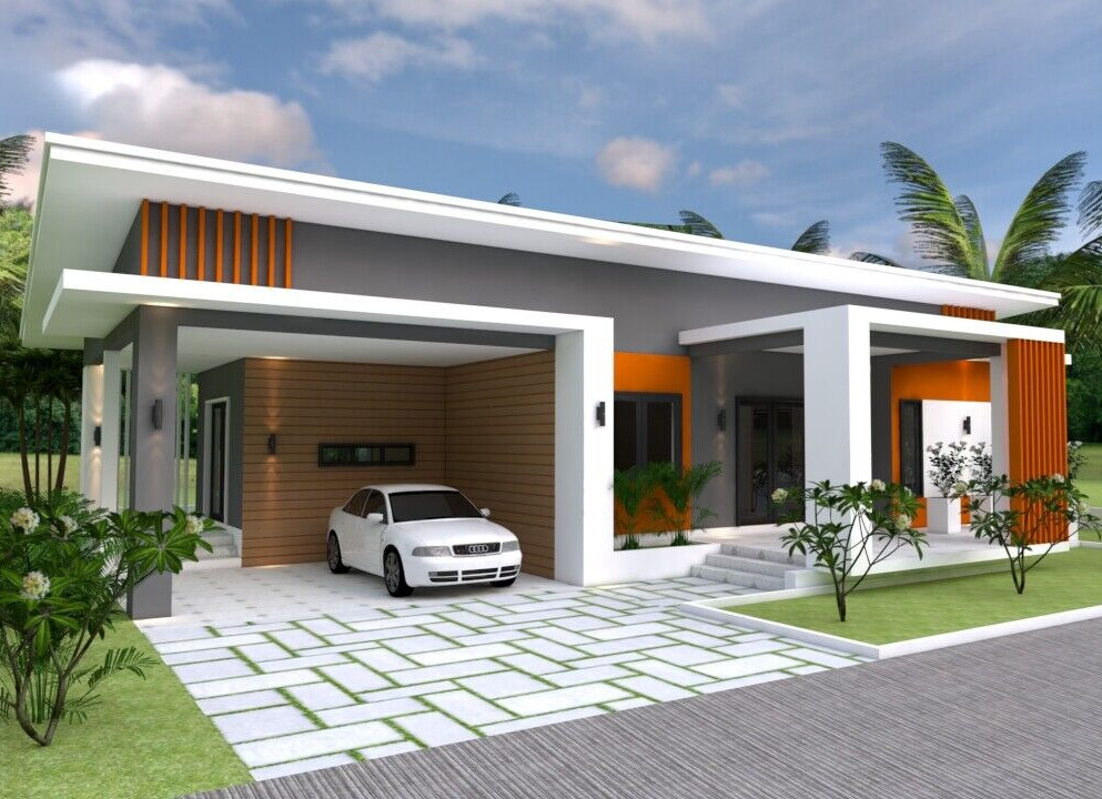 House Design Plan 16x12 Meter 52x39 Feet 3 Bedrooms Shed Roof (A4 Hard Copy) gallery