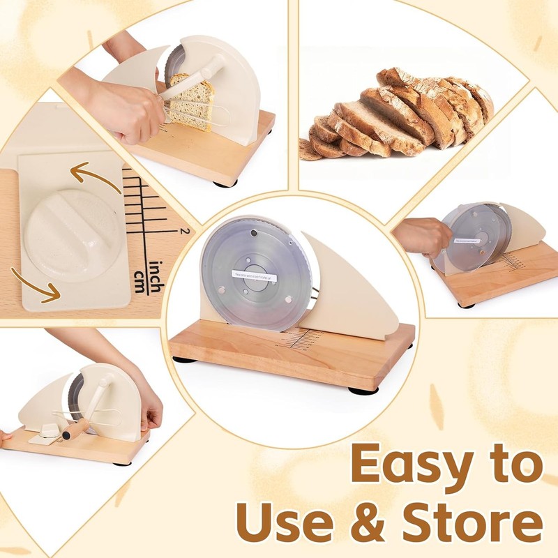 Upgraded Manual Bread Slicer Adjustable Thickness Stainless Steel Blade for Home gallery