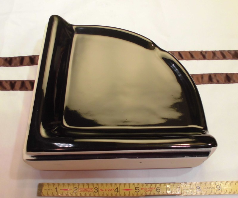 Ceramic *Glossy Black* Large Corner Bath-Shower Soap Dish-Tray-Shelf, New Mint gallery