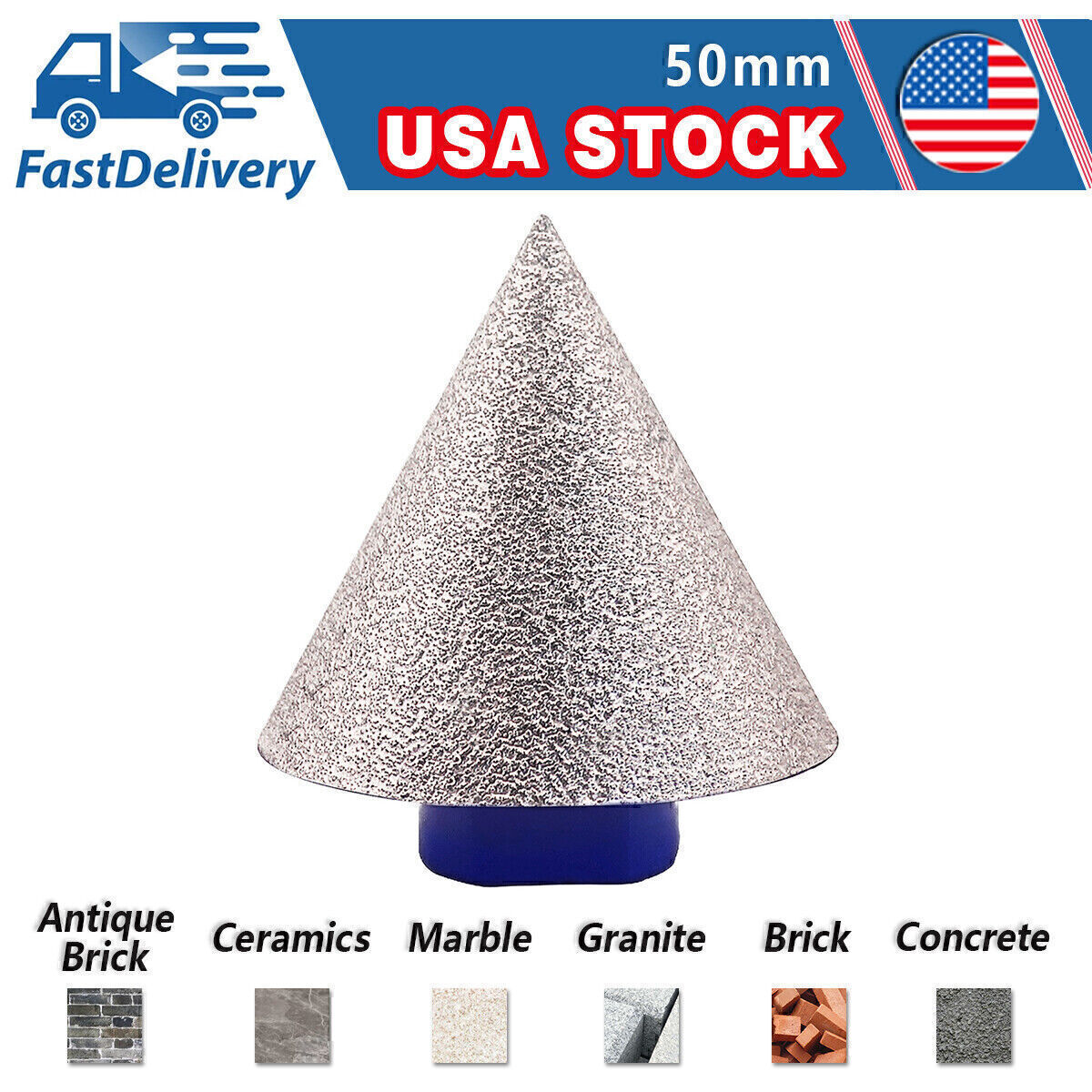 2''/50mm Diamond Milling Cone Bit Beveling Chamfer Hole Saw for Tile Porcelain gallery