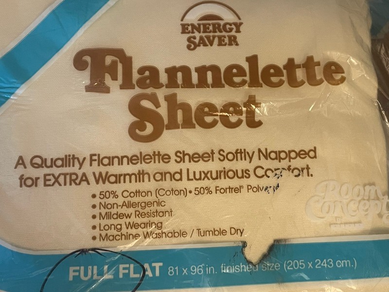 FLANNELETTE flat sheet only NEW full size 81" X 96" Finished Size Cotton Poly ￼ gallery