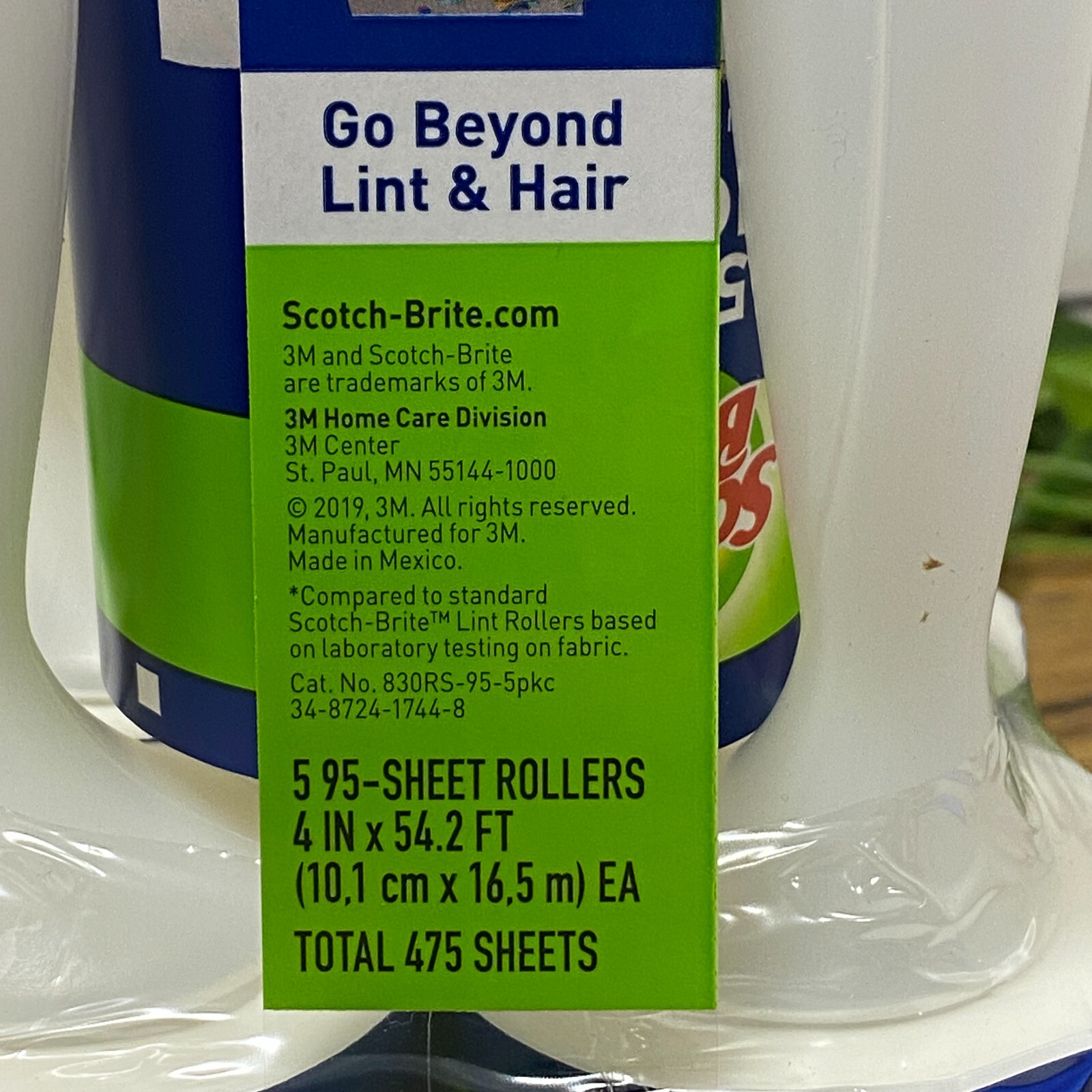 3M Scotch Brite Go Beyond Lint Hair Cleaning Rollers 5 Pack 95 Sheets 475 Total gallery
