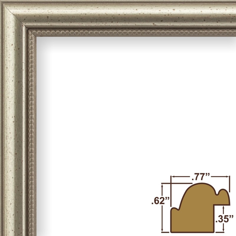 Craig Frames Stratton, .75" Queen Ann Distressed Silver Picture Frame gallery