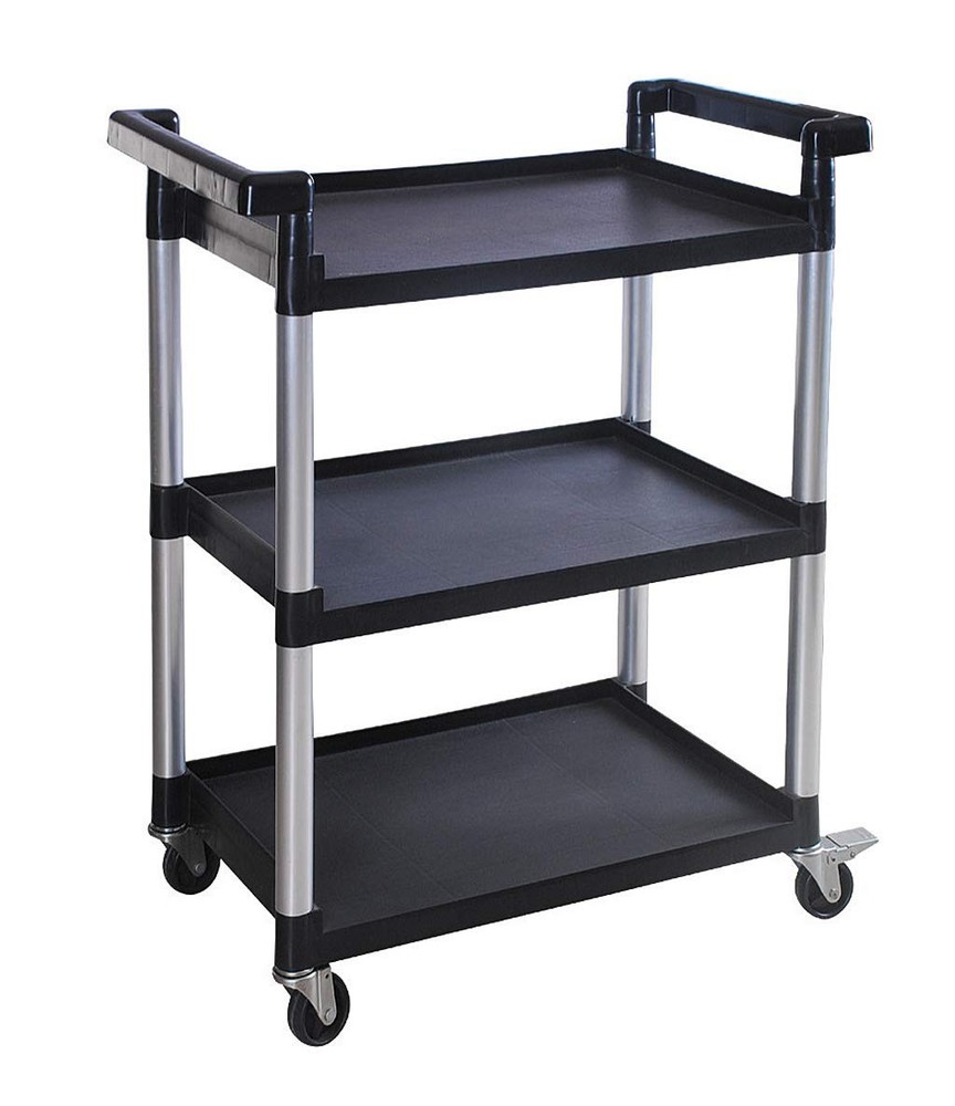 MaxWorks 80774 3-Shelf Utility Plastic Cart with Wheels-225 Lbs Maximum Capa...