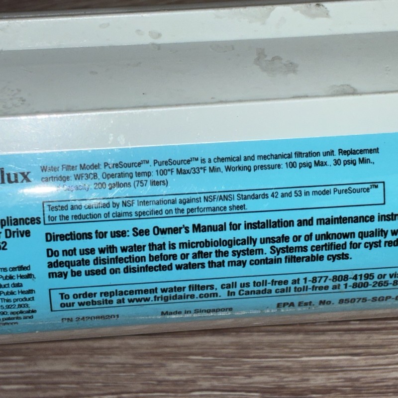 WF3CB Electrolux Replacement Water Filter Puresource 3 Ice & Water gallery