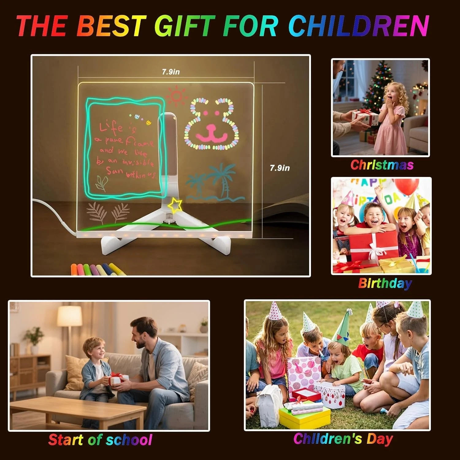 LED Acrylic Drawing Board LED Light Up Writing Board – USB Erasable Message Sign gallery