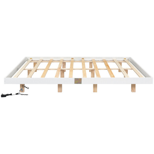 Full Queen King Floating Bed Frames with LED Lights No Headboard Kids Bed Frames gallery