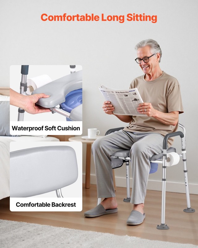 Bedside Commode Chair, 500 lbs Capacity, 4-in-1 Portable Toilet and Raised Toile gallery