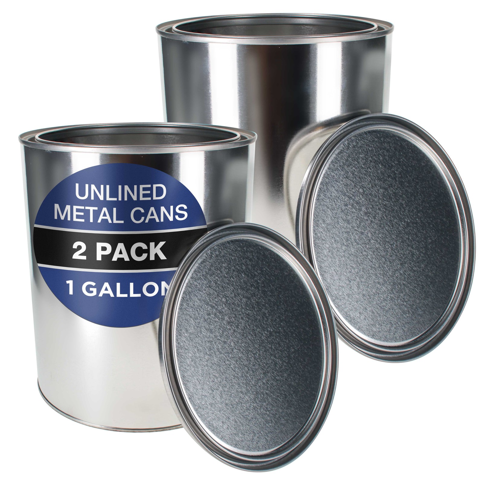 1 Gallon (128 Ounce) Paint Cans & Lids (2 Pack) Unlined Metal Paint Cans gallery