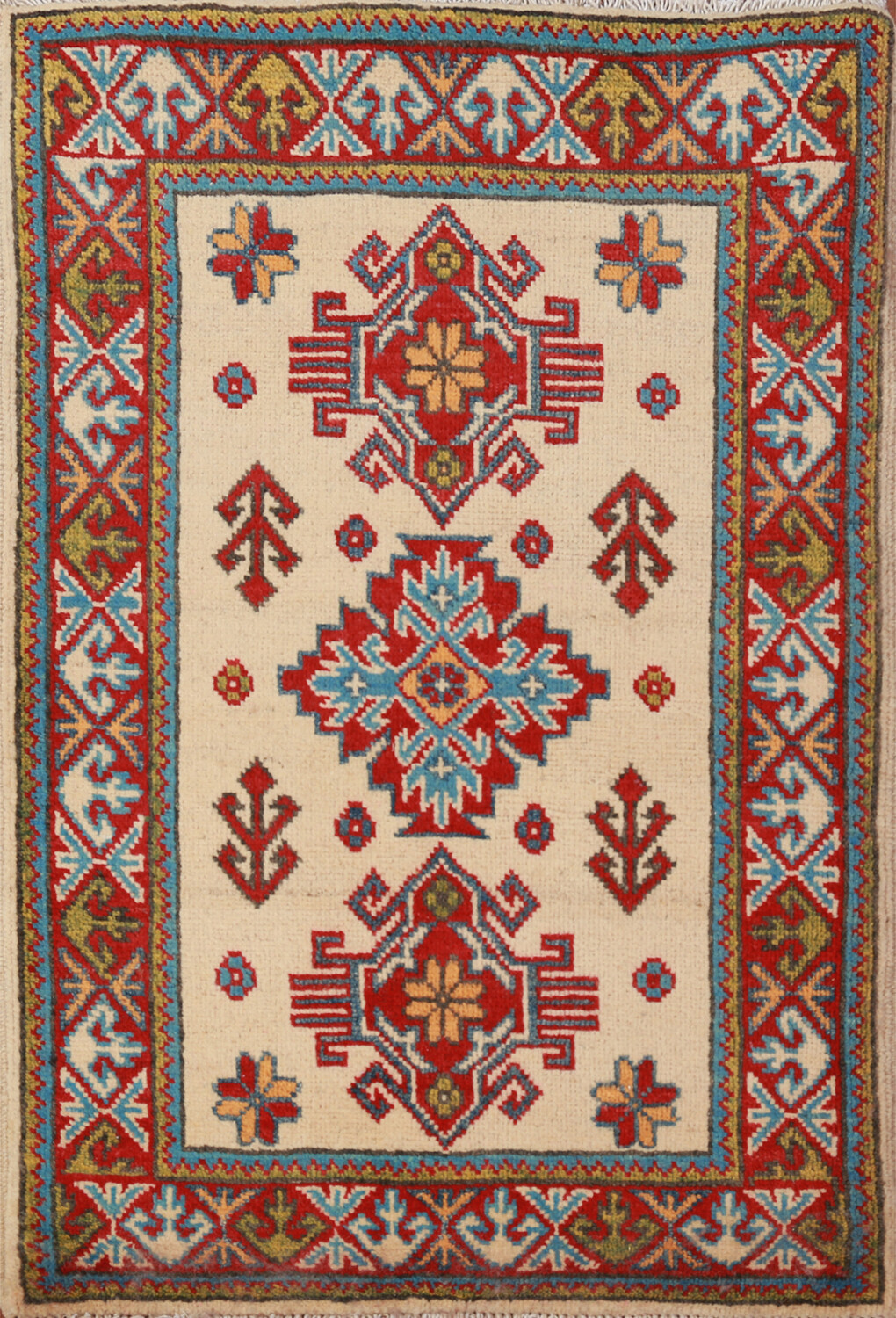 Artisan Kazak Pakistani Small Rug Hand-Knotted Craftsmanship 2x3 ft gallery