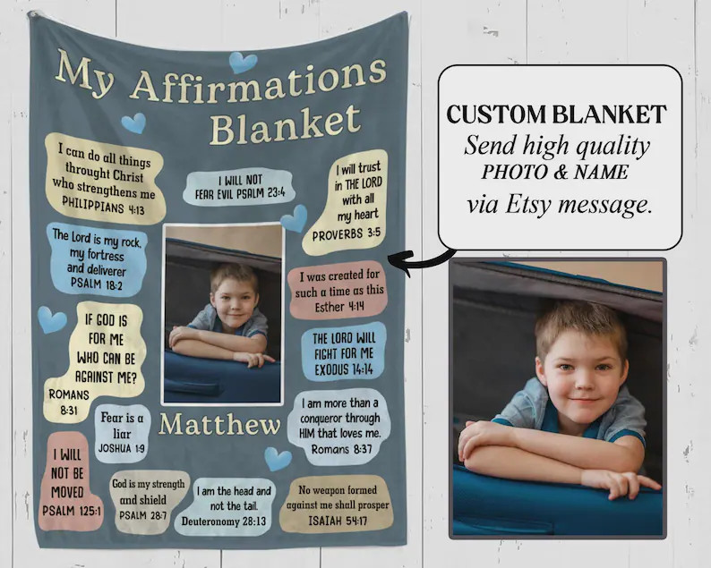 My Affirmations Blanket Praying Boy Spiritual Religious gallery