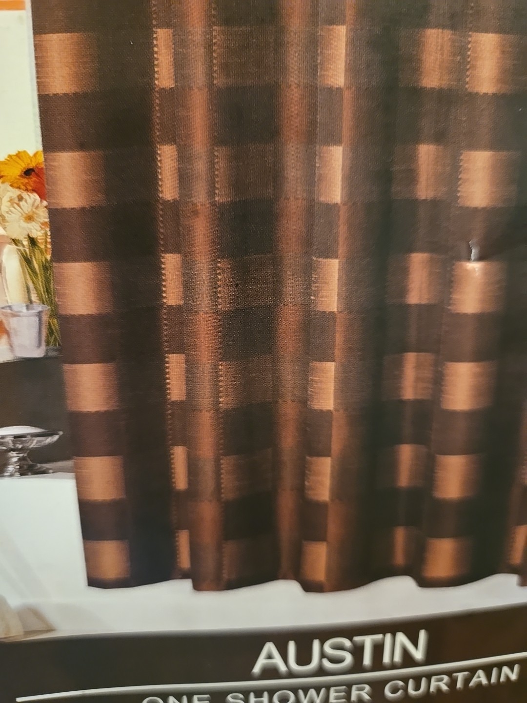 BUFFALO RUST Brown Red CHECKS 72"x72" SHOWER CURTAIN Plaid Austin NEW Lodge gallery