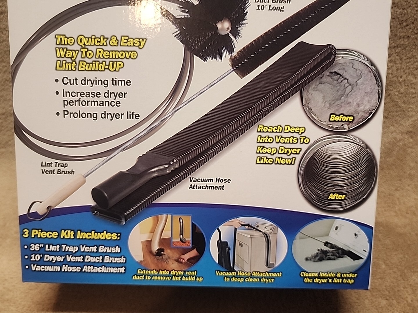 Dryer Max Deluxe Lint Removal Kit. 3 Piece Kit gallery