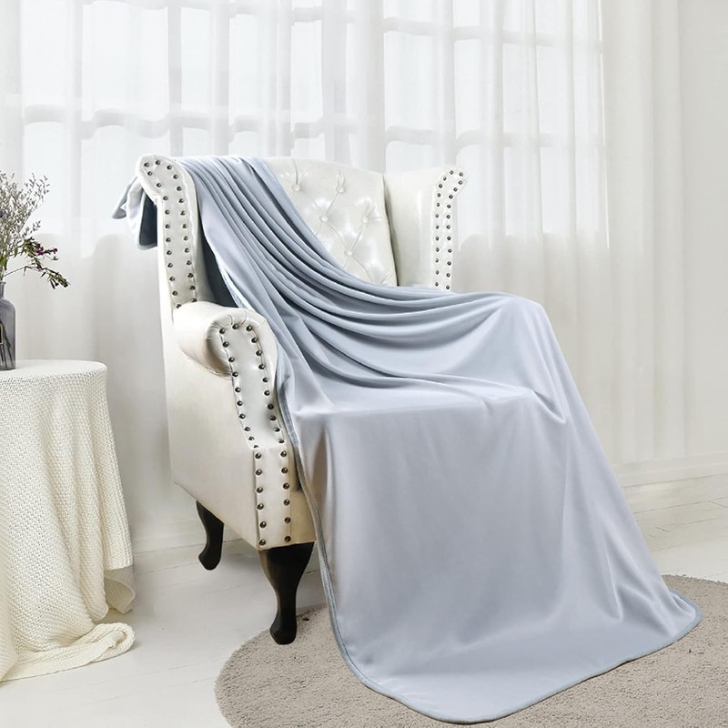 Cooling Throw Blanket Double-Sided Soft Bed Blanket for Hot Sleepers 59x79" Gray gallery