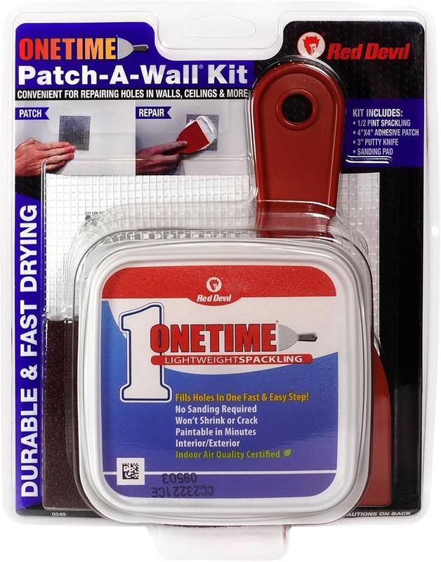 ONETIME Lightweight Spackling Patch-A-Wall Kit, 1/2 Pint, gallery