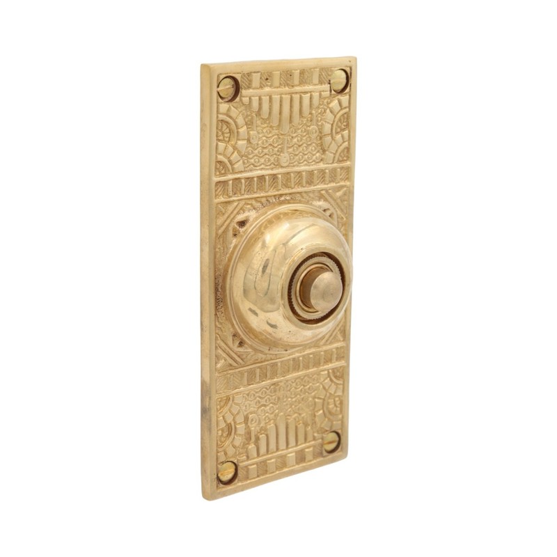 Victorian Style Push Button Solid Cast Brass Doorbell - 3 Finish Choices gallery