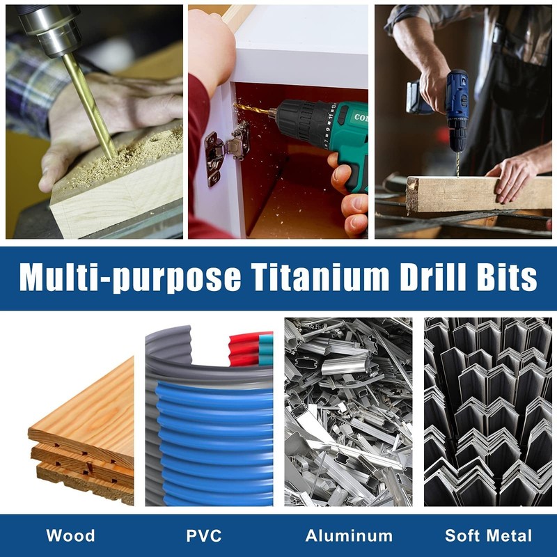 1/4in Hex Shank Drill Bit Set 30pc Quick Change Titanium Twist Drill Bit Set gallery