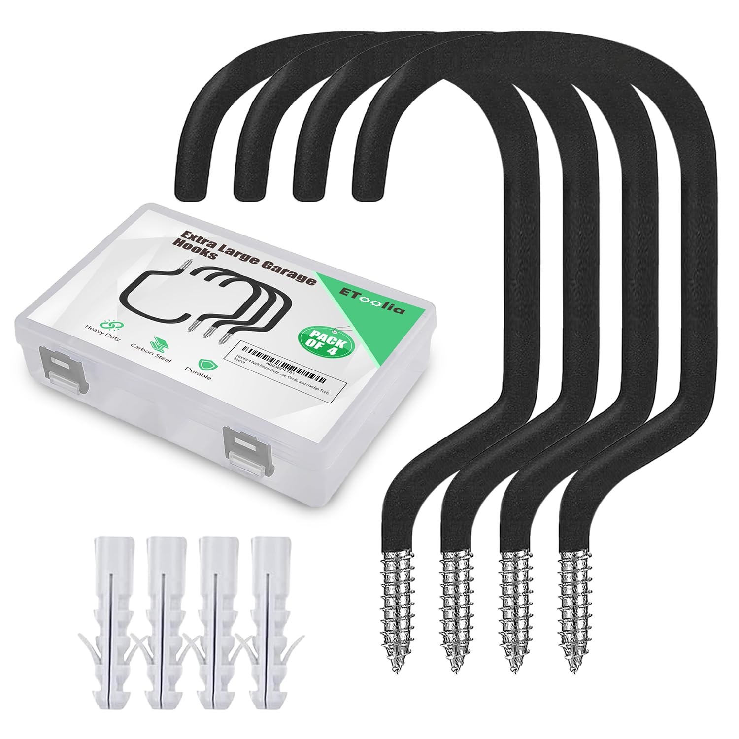 4 Pack Heavy Duty Extra-Large Garage Storage Utility Hooks - 7 Inches for Gar gallery