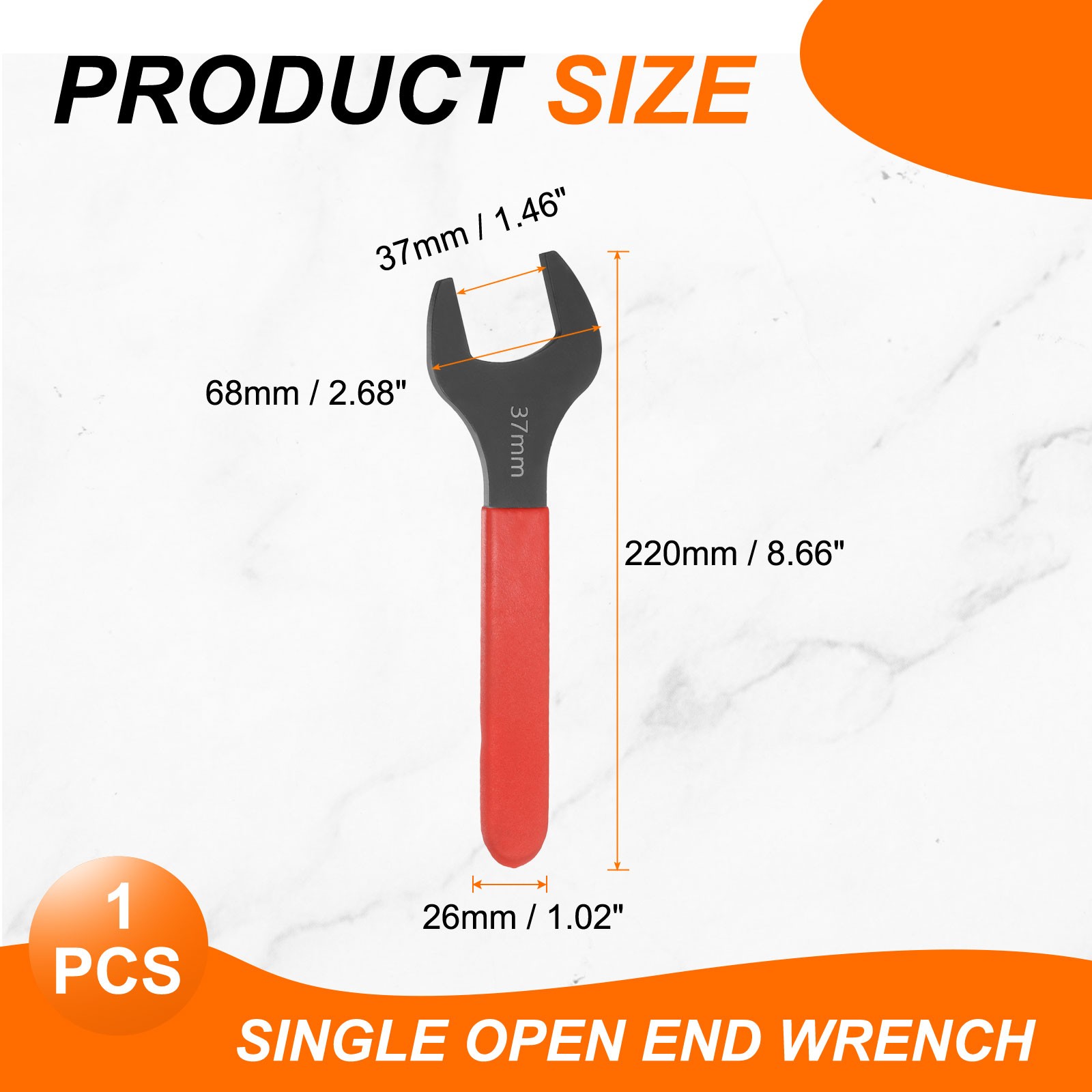 Single Open End Wrench 37mm Metric U-Shaped Spanner with Red Shank gallery