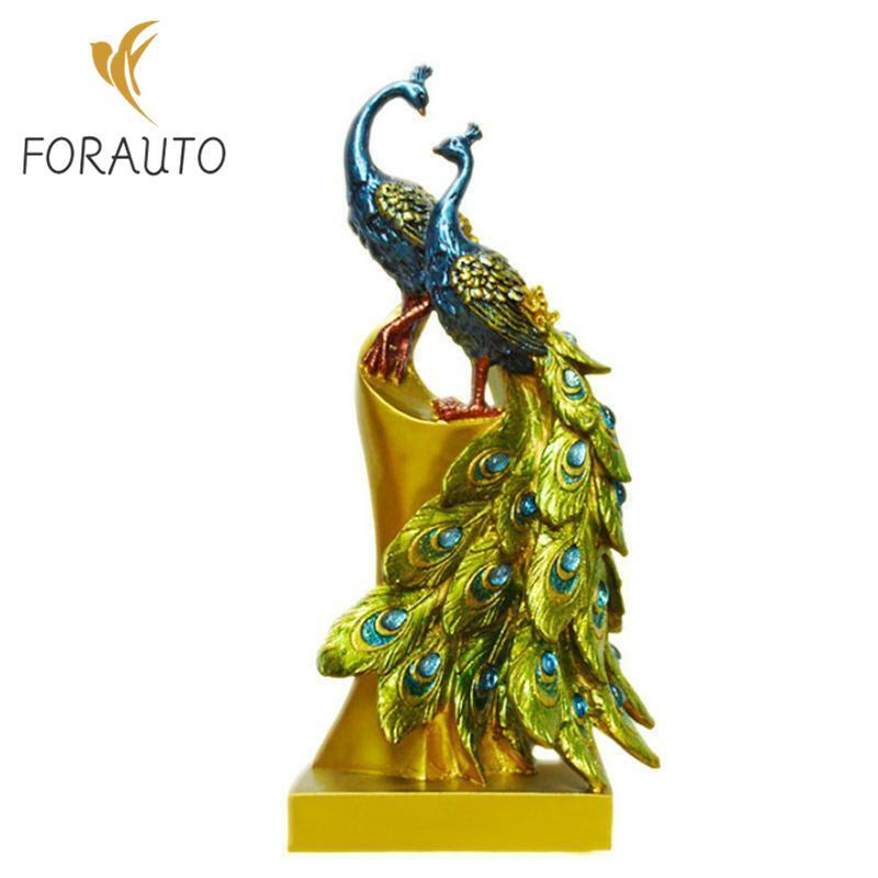 27cm Resin Crafts Peacock Figurine Store Wedding Birthday Gift Home Art Decor gallery