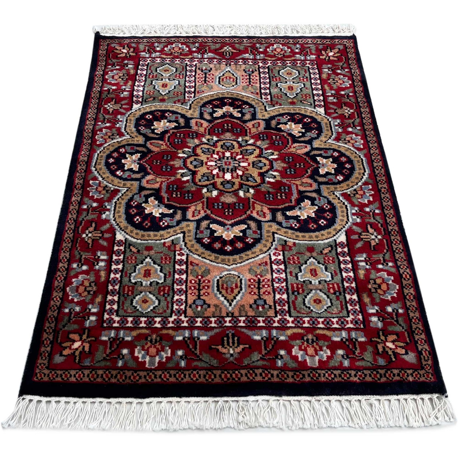 Small Handmade Hand Knotted Wool Rug Multicolor Floral Traditional, 2x3 feet gallery