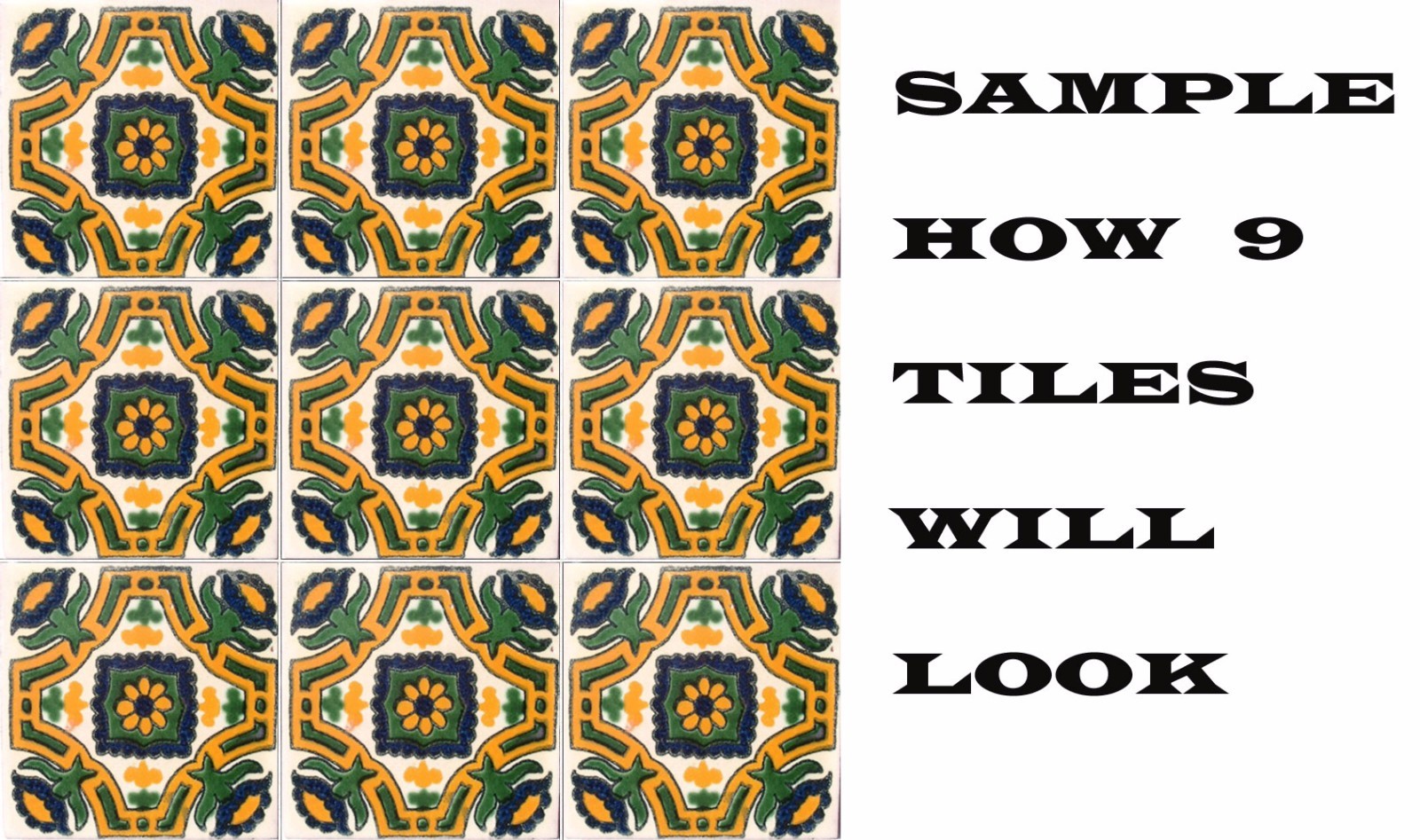 #C042) Mexican Tile sample 4x4 inch, we combine shipping GET WHAT YOU NEED !! gallery