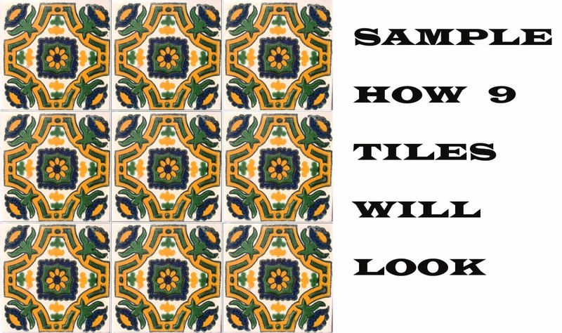 #C042) Mexican Tile sample 4x4 inch, we combine shipping GET WHAT YOU NEED !! gallery