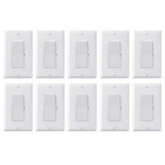 Decora Dimmer Light Switch Single Pole / 3-Way – LED / Incandescent / CFL 10 PK