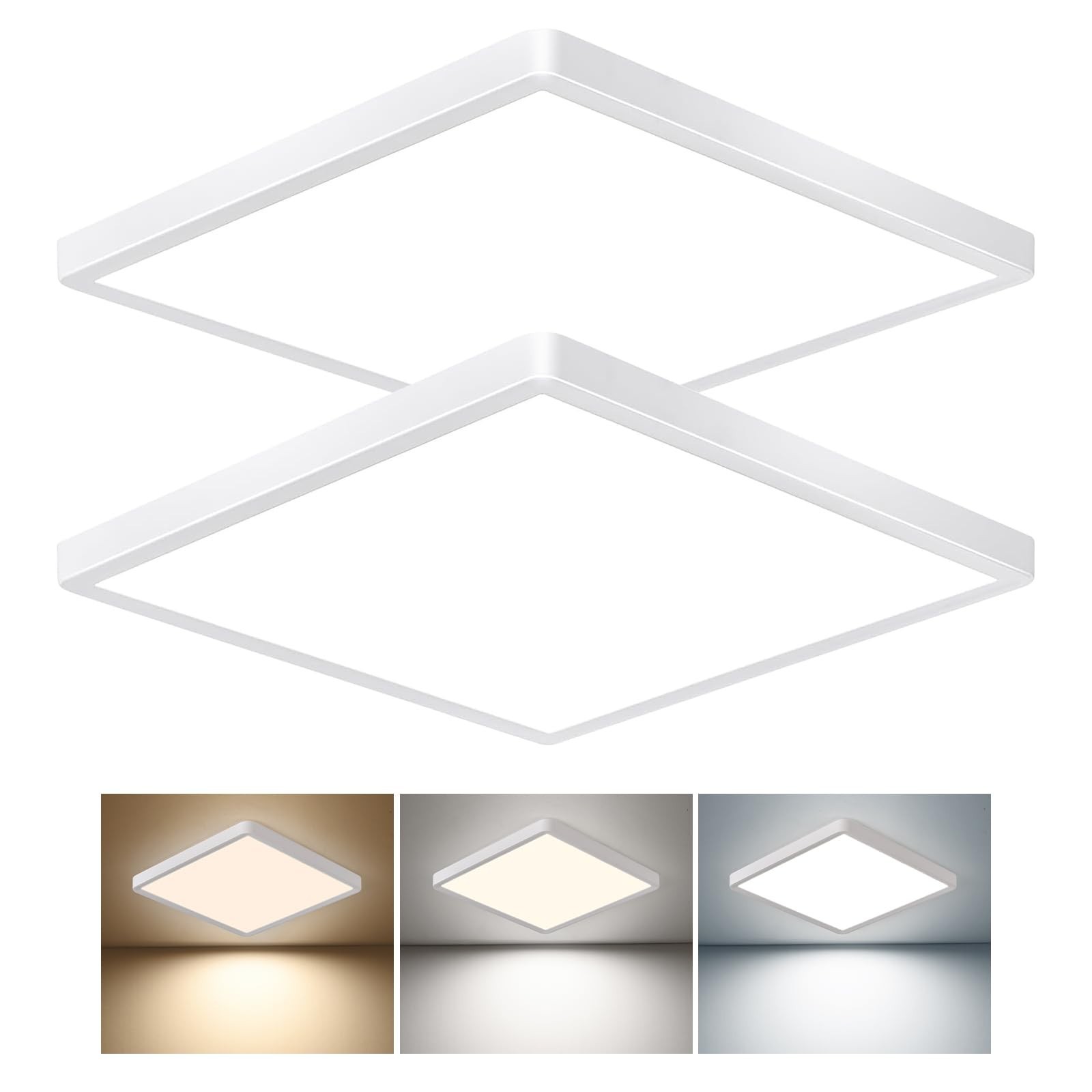 12 Inch Square LED Flush Mount Ceiling Light, 30W, 3000LM Square Light Fixtur... gallery