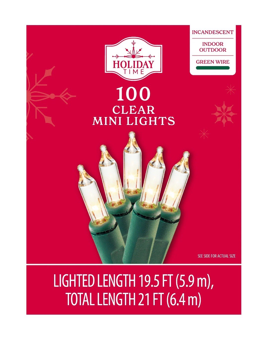 5 Box NEW Holiday Time 100 Clear Mini Christmas Lights Incandescent 21' x 5 gallery
