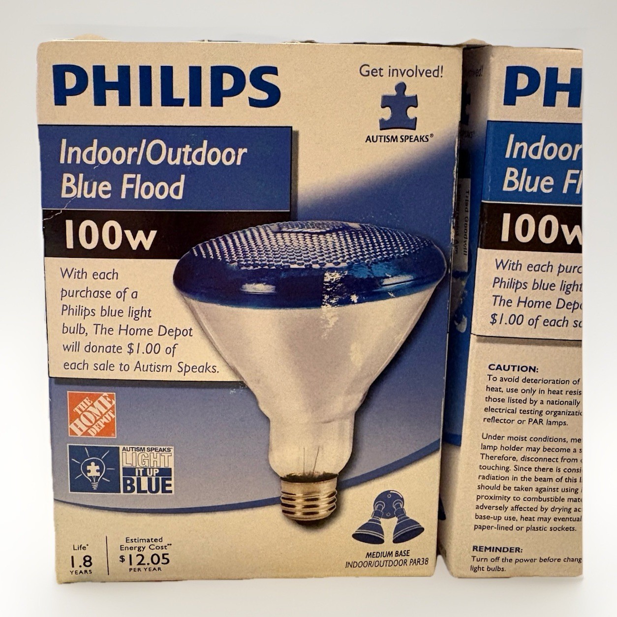 New Philips 100 WATT ~BLUE~ Indoor Outdoor flood LIGHT BULB 100PAR1B120V Holiday gallery