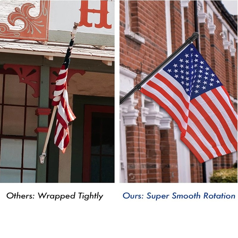 4 Pack Flag Pole Rings,360° Rotating anti Wrap Flag Mounting Ring,Spinning Flag gallery