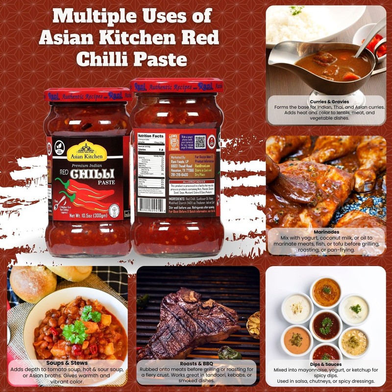 Asian Kitchen Red Chilli Cooking Paste 10.58oz (300g) Glass Jar gallery