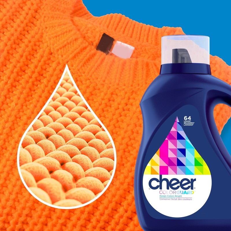Cheer Liquid Laundry Detergent 64 Loads 92 fl oz Fights Fading & Pilling NEW gallery