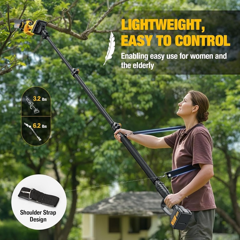 Cordless Pole Saw & Mini Chainsaw 6-Inch Brushless Electric Chainsaw Tool gallery
