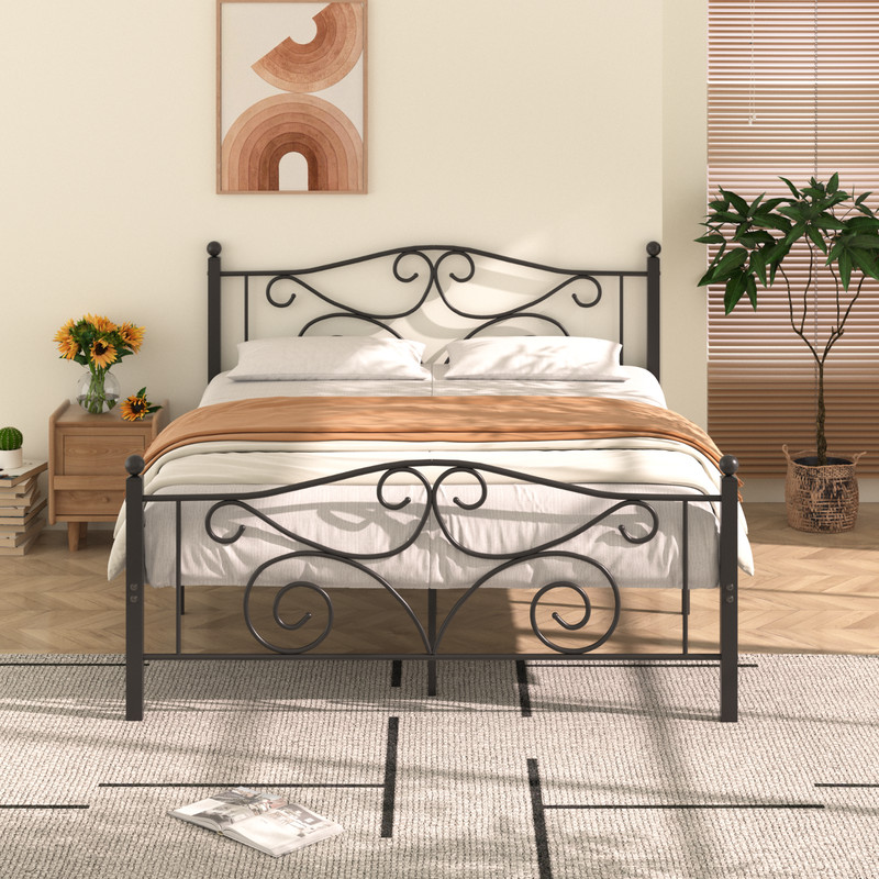 Metal Bed Frame Twin/Full/Queen Size with Headboard Under Bed Storage Steel Slat gallery