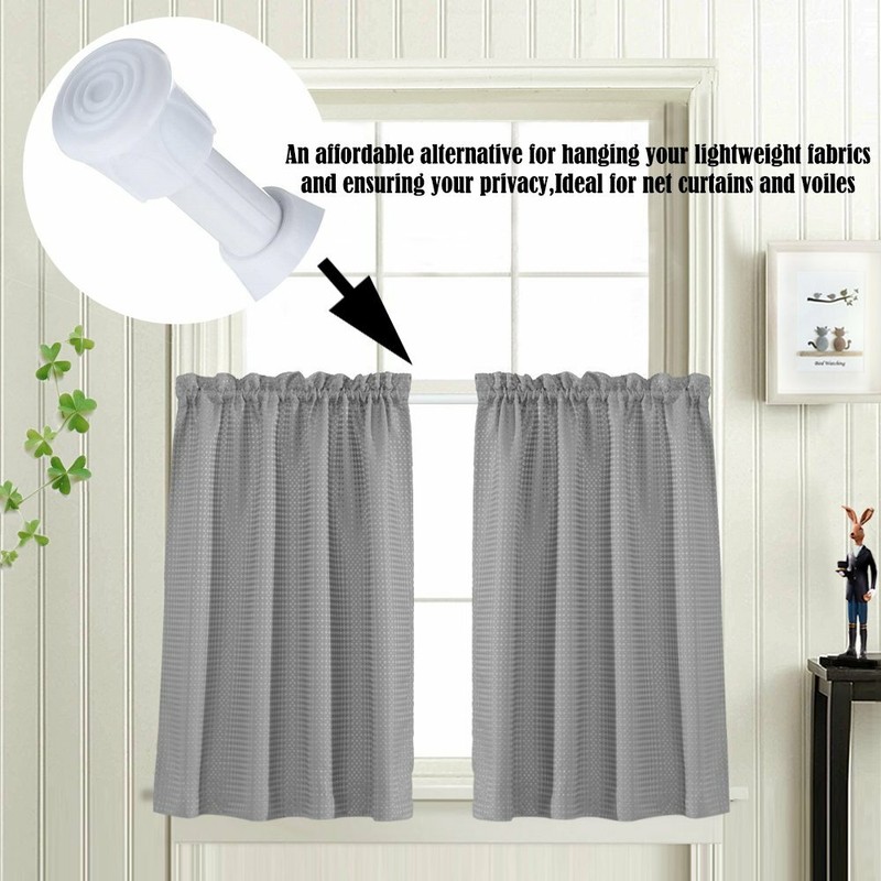 Adjustable Length Spring Loaded Tension Curtain Rod for Window Kitchen, Bathroom gallery