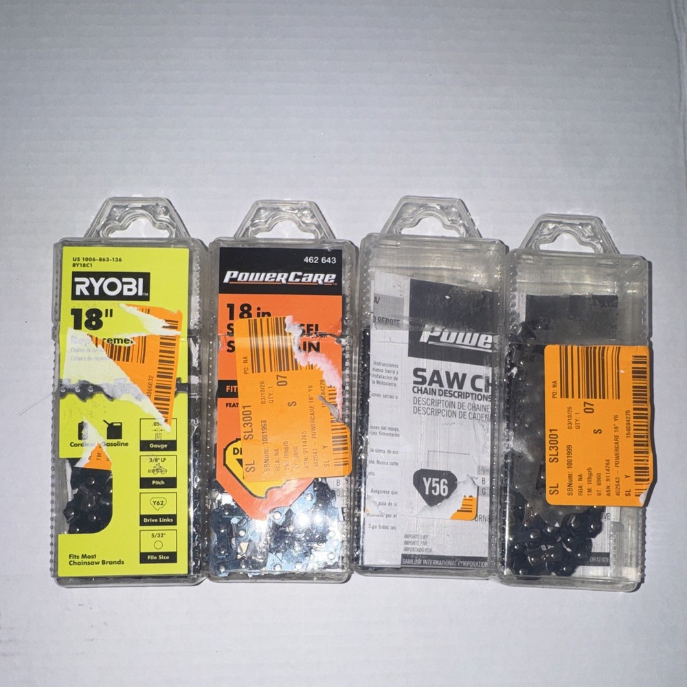 RYOBI 18 in Chainsaw Chain Replacement Loops RY18 / 462 643 Lot of 4